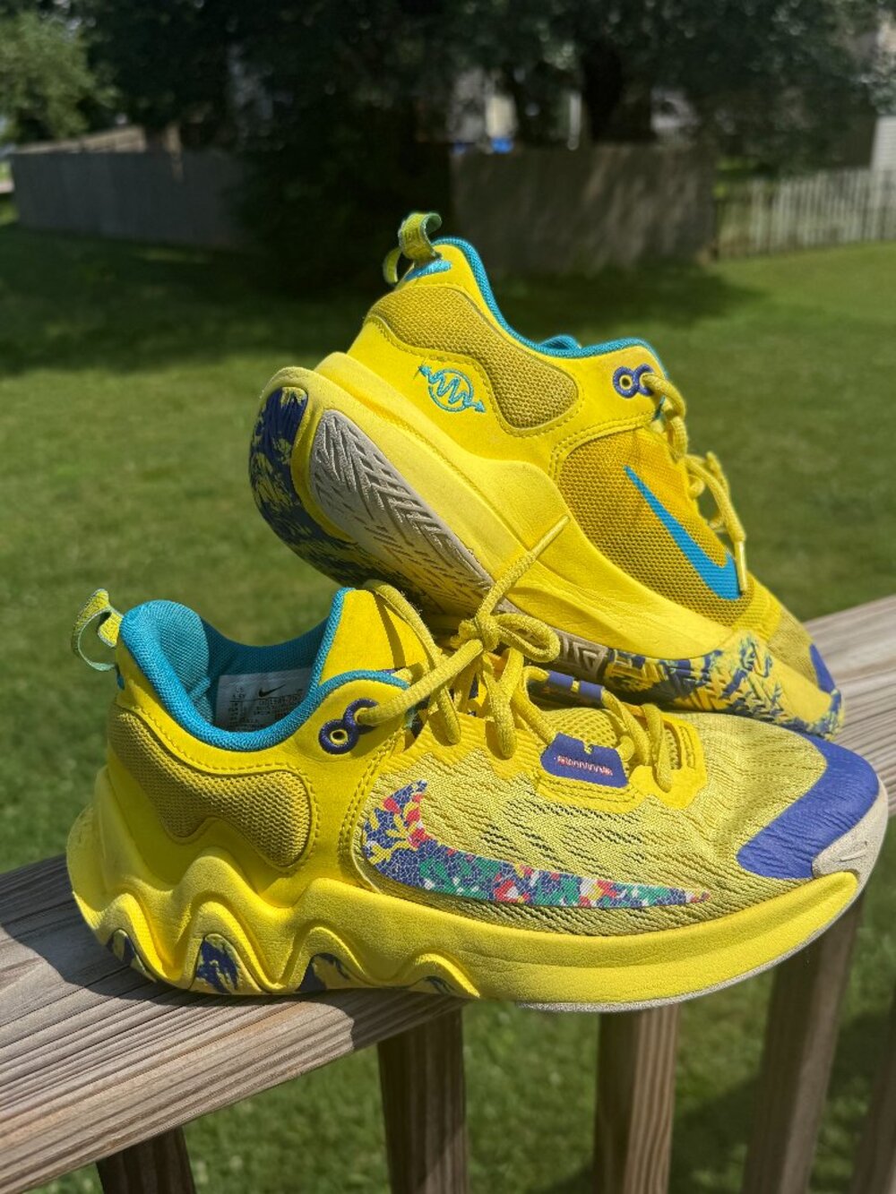 Nike Giannis Immortality 2 Yellow Hoops Y2K Basketball Shoes 5.5Y DQ1943 3935
